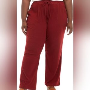 Wonderly Women’s size 1X Plus Sized Pants Cozy Wide Leg Gourmet Red New NWT